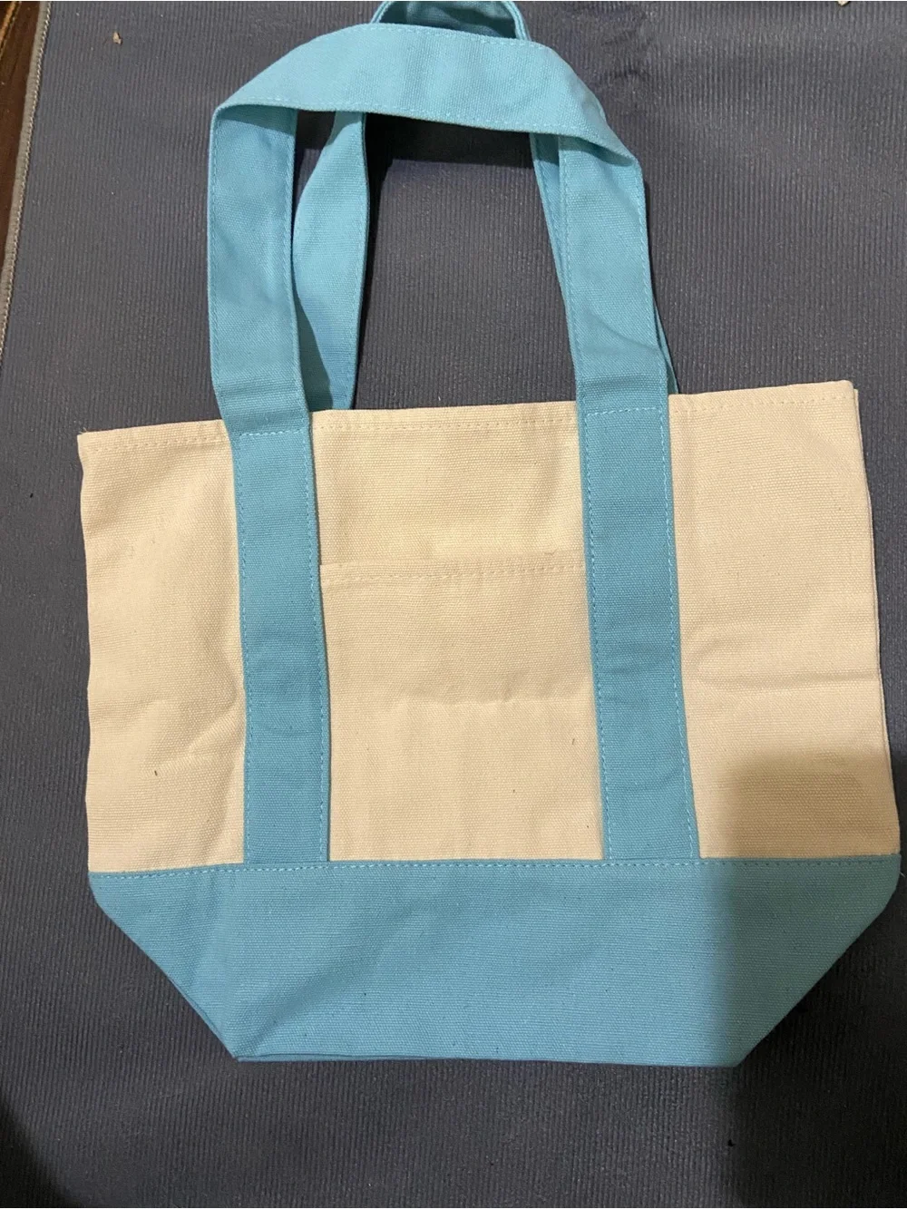 Mini Pastel Canvas Tote Bags- Blue